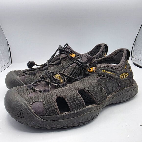Keen SOLR Mens Size 8.5 Black Sandals Sport Water Slip On Closed Toe Casual - Picture 4 of 13